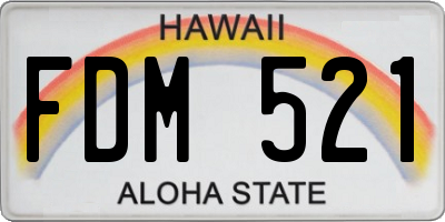 HI license plate FDM521