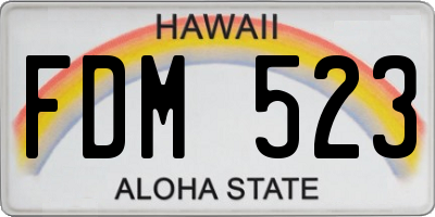 HI license plate FDM523