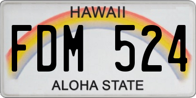 HI license plate FDM524
