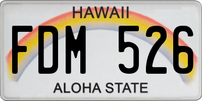 HI license plate FDM526