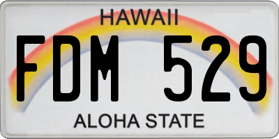 HI license plate FDM529