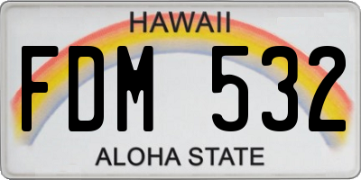 HI license plate FDM532