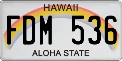 HI license plate FDM536