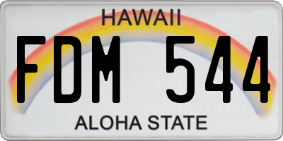 HI license plate FDM544