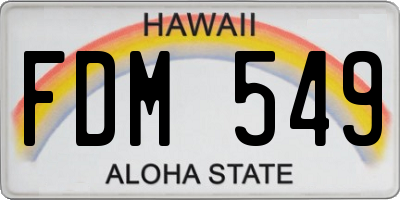 HI license plate FDM549