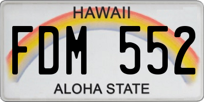 HI license plate FDM552