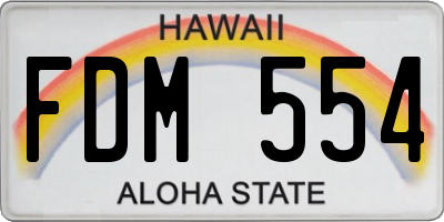 HI license plate FDM554