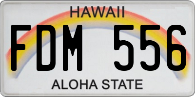 HI license plate FDM556