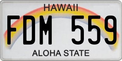 HI license plate FDM559