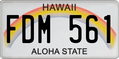 HI license plate FDM561
