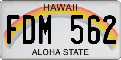 HI license plate FDM562