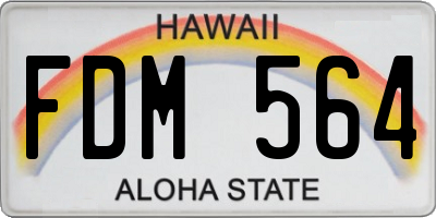 HI license plate FDM564