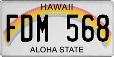 HI license plate FDM568