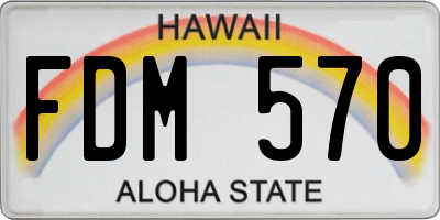 HI license plate FDM570