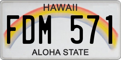 HI license plate FDM571