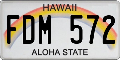 HI license plate FDM572