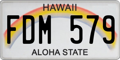 HI license plate FDM579