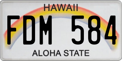 HI license plate FDM584