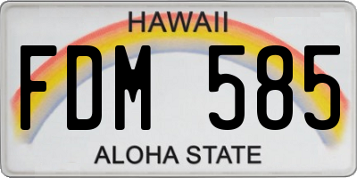 HI license plate FDM585