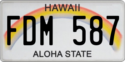 HI license plate FDM587