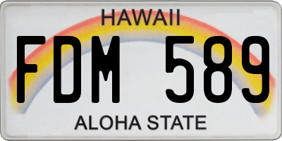 HI license plate FDM589