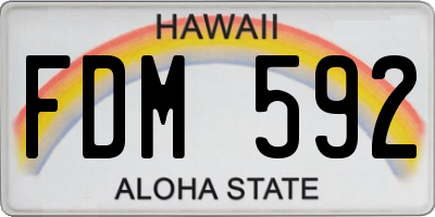 HI license plate FDM592