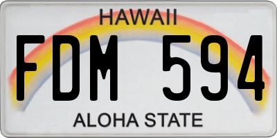 HI license plate FDM594