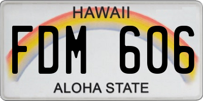 HI license plate FDM606