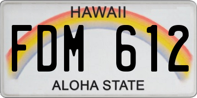 HI license plate FDM612