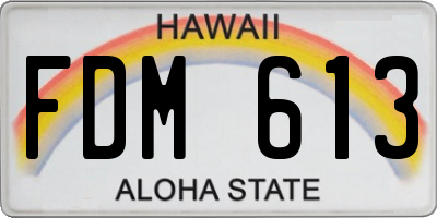HI license plate FDM613