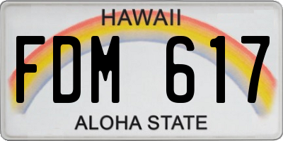 HI license plate FDM617