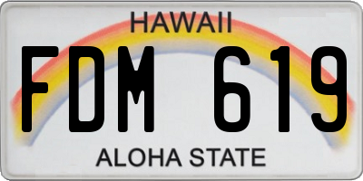 HI license plate FDM619