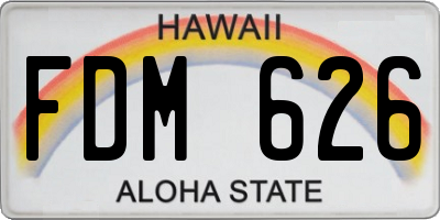HI license plate FDM626
