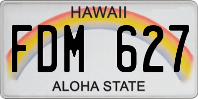 HI license plate FDM627
