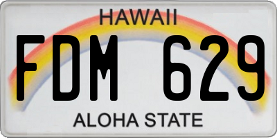 HI license plate FDM629