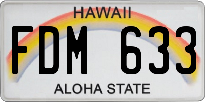 HI license plate FDM633