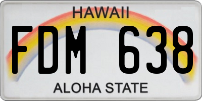 HI license plate FDM638