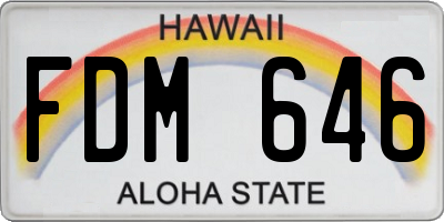 HI license plate FDM646