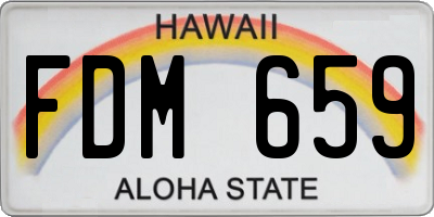 HI license plate FDM659