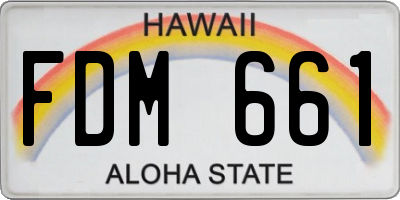HI license plate FDM661