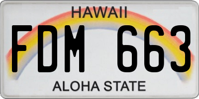 HI license plate FDM663