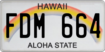 HI license plate FDM664