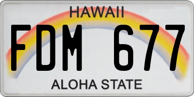 HI license plate FDM677