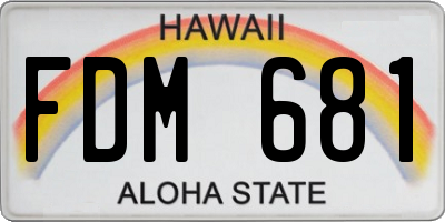 HI license plate FDM681