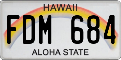 HI license plate FDM684