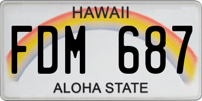HI license plate FDM687