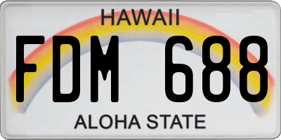 HI license plate FDM688