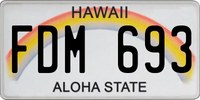 HI license plate FDM693