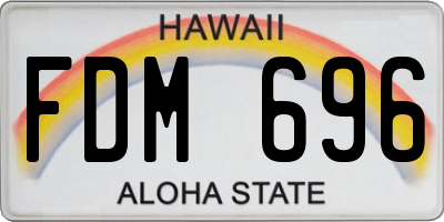 HI license plate FDM696