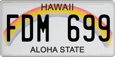 HI license plate FDM699